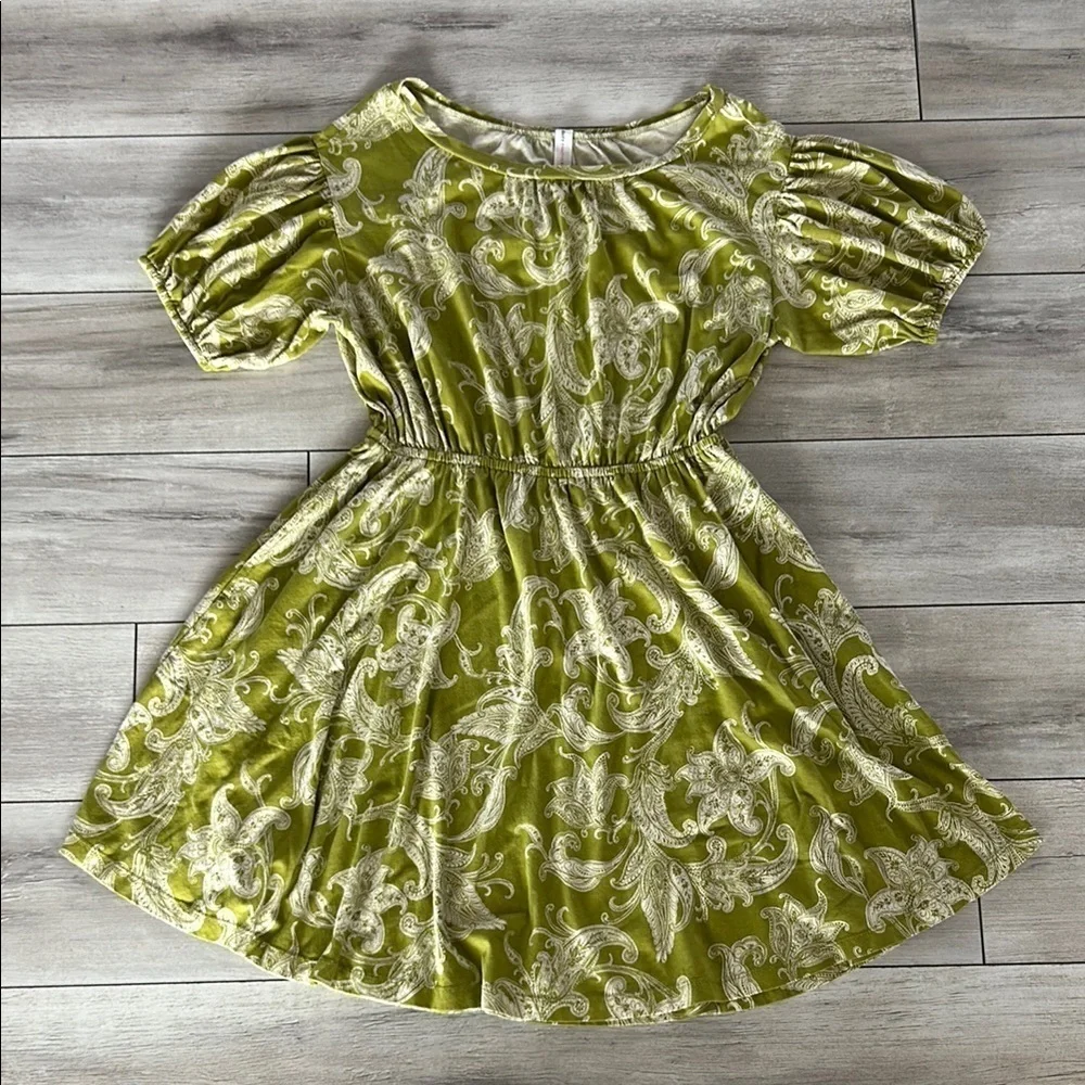Anthropologie Daily Practice size small green paisley dress
